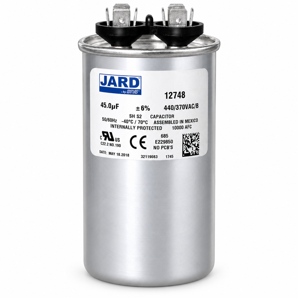 CAPACITOR 12748 45 MFD 440/370V JARD