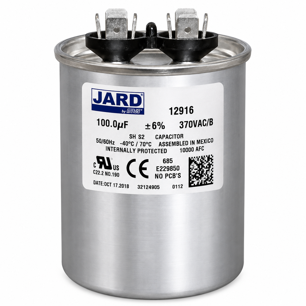 CAPACITOR 12916 100 MFD 370V JARD