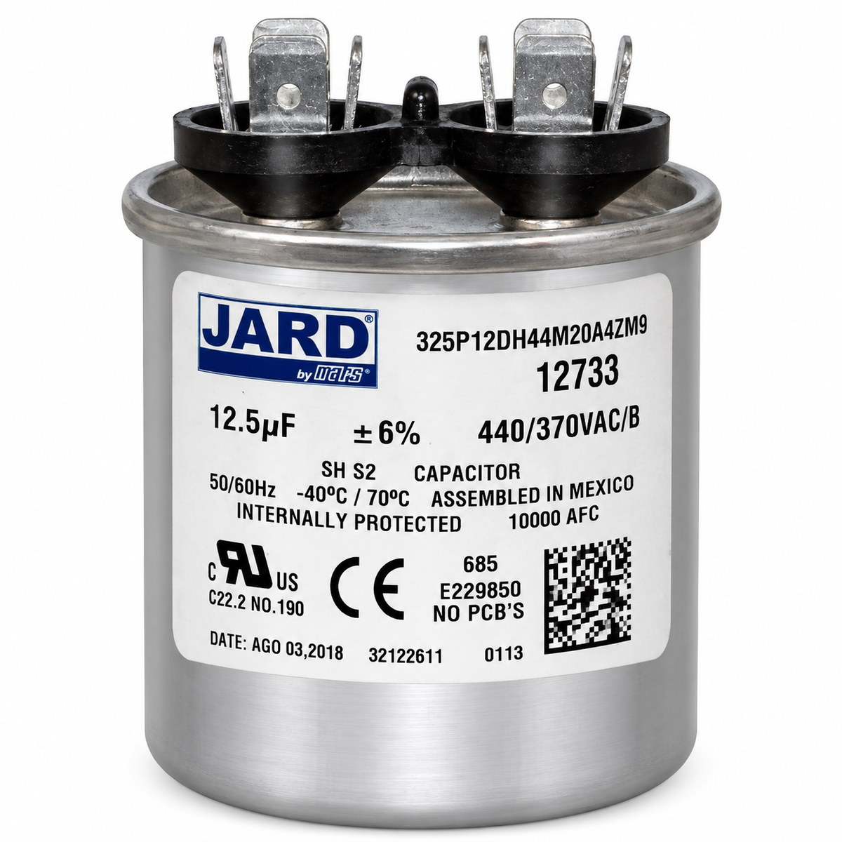CAPACITOR 12733 12.5 MFD 440/370V JARD