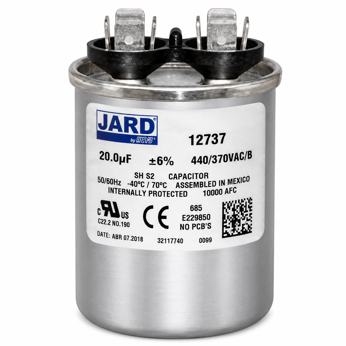 CAPACITOR 12737 20 MFD 440/370V JARD